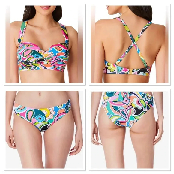 BLEU ROD BEATTIE Go For Bold Ruched Back Bottom and Bikini Top - Picture 1 of 15